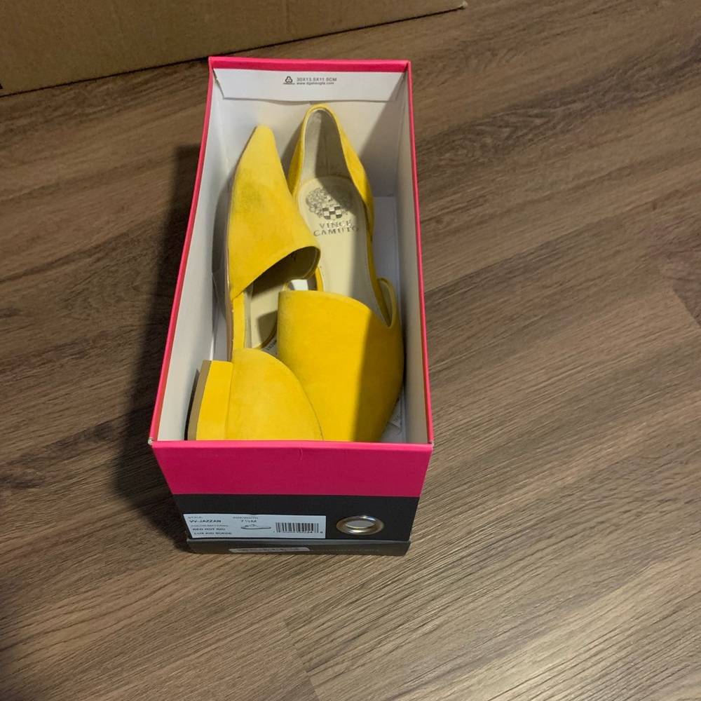 Vince Camuto Yellow Suede Flats